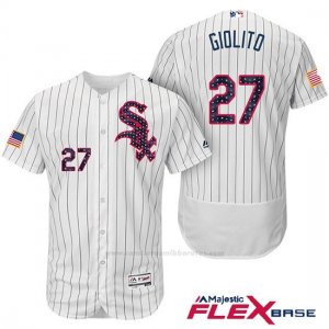 Camiseta Beisbol Hombre Chicago White Sox 2017 Estrellas Y Rayas 27 Lucas Giolito Blanco Flex Base
