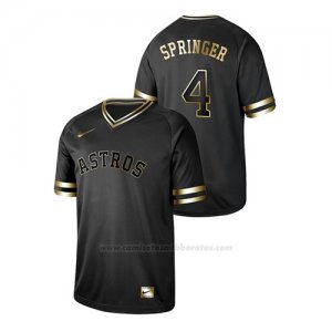 Camiseta Beisbol Hombre Houston Astros George Springer 2019 Golden Edition Negro