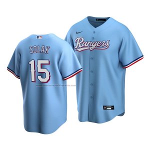 Camiseta Beisbol Hombre Texas Rangers Nick Solak Replica Alterno Azul
