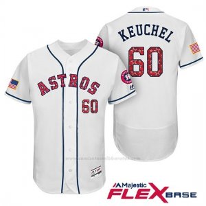Camiseta Beisbol Hombre Houston Astros 2017 Estrellas y Rayas Dallas Keuchel Blanco Flex Base