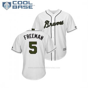 Camiseta Beisbol Hombre Atlanta Braves Frojodie Freeman 2018 Dia de los Caidos Cool Base Blanco