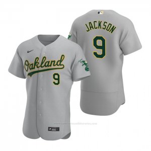 Camiseta Beisbol Hombre Oakland Athletics Reggie Jackson Autentico Road Gris