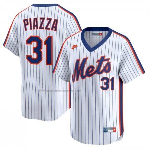 Camiseta Beisbol Hombre New York Mets Mike Piazza Cooperstown Collection Limited Blanco