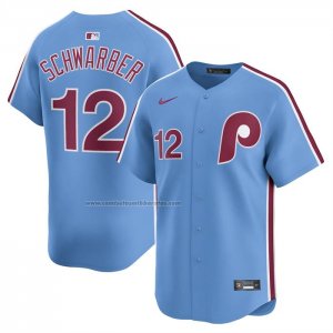 Camiseta Beisbol Hombre Philadelphia Phillies Kyle Schwarber Alterno Limited Azul Claro Camiseta Beisbol Hombre Philadelphia Phillies Kyle Schwarber Alterno Limited Azul Claro