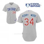 Camiseta Beisbol Hombre Chicago Cubs 34 Kerry Wood Gris Cool Base