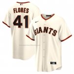 Camiseta Beisbol Hombre San Francisco Giants Wilmer Flores Primera Replica Crema