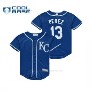 Camiseta Beisbol Nino Royals Salvador Perez Cool Base Replica Alternato Royal