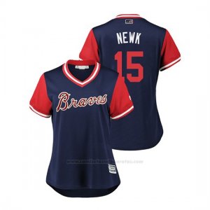 Camiseta Beisbol Mujer Atlanta Braves Sean Newcomb 2018 Llws Players Weekend Newk Azul