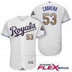 Camiseta Beisbol Hombre Kansas City Royals Melky Cabrera Blanco 50th Season Alterno Flex Base