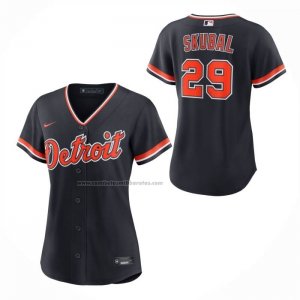 Camiseta Beisbol Mujer Detroit Tigers Tarik Skubal Alterno Replica Azul