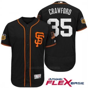 Camiseta Beisbol Hombre San Francisco Giants Brandon Crawford San Francisco Negro 2017 Entrenamiento de Primavera Flex Base Jugador
