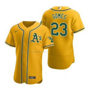 Camiseta Beisbol Hombre Oakland Athletics Yan Gomes Autentico Primera Oro