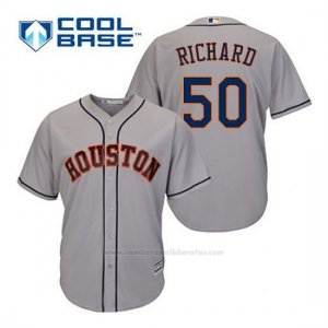Camiseta Beisbol Hombre Houston Astros J.r. Richard 50 Gris Cool Base