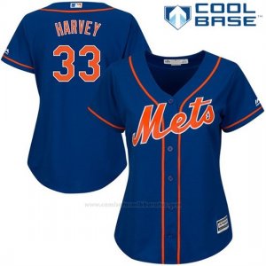 Camiseta Beisbol Mujer New York Mets Matt Harvey Cool Base Royal
