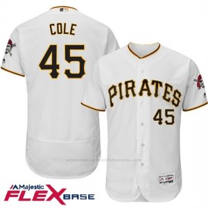 Camiseta Beisbol Hombre Pittsburgh Pirates Gerrit Cole Autentico Coleccion Flex Base Blanco