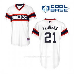 Camiseta Beisbol Hombre Chicago White Sox Tyler Flowers 21 Blanco Alterno Cool Base