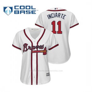 Camiseta Beisbol Mujer Atlanta Braves Ender Inciarte Cool Base Majestic Home 2019 Blanco