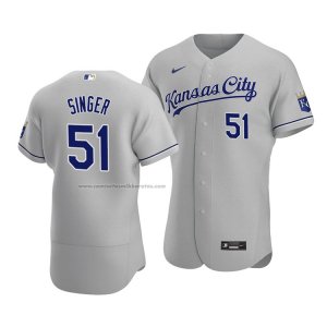 Camiseta Beisbol Hombre Kansas City Royals Brady Singer Autentico Road Gris