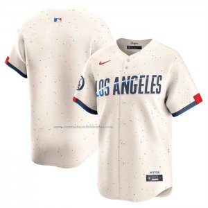 Camiseta Beisbol Hombre Los Angeles Dodgers City Connect Limited Crema