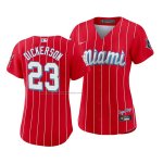 Camiseta Beisbol Mujer Miami Marlins Corey Dickerson 2021 City Connect Sugar Kings Rojo