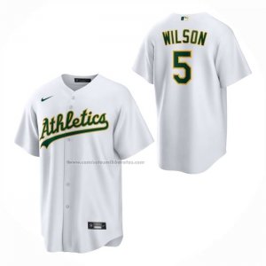 Camiseta Beisbol Nino Oakland Athletics Jacob Wilson Primera Replica Blanco Camiseta Beisbol Nino Oakland Athletics Jacob Wilson Primera Replica Blanco