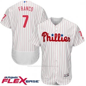 Camiseta Beisbol Hombre Philadelphia Phillies Maikel Franco 7 Blanco Flex Base Autentico Coleccion Jugador