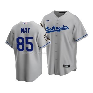 Camiseta Beisbol Hombre Los Angeles Dodgers Dustin May 2020 Replica Road Gris