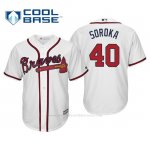 Camiseta Beisbol Hombre Atlanta Braves Mike Soroka Cool Base Majestic Home 2019 Blanco