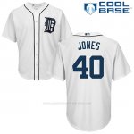 Camiseta Beisbol Hombre Detroit Tigers 40 Jacoby Jones Blanco Cool Base