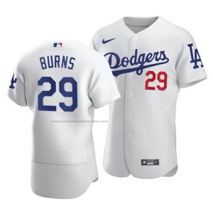 Camiseta Beisbol Hombre Los Angeles Dodgers Andy Burns Autentico Primera Blanco
