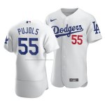 Camiseta Beisbol Hombre Los Angeles Dodgers Albert Pujols Autentico Primera Blanco