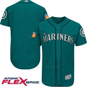 Camiseta Beisbol Hombre Seattle Mariners Blank Aqua Flex Base Autentico Coleccion Entrenamiento de Primavera