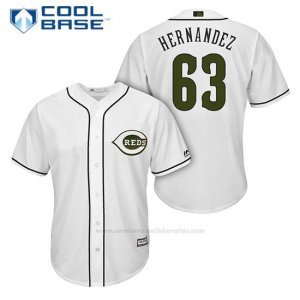 Camiseta Beisbol Hombre Cincinnati Reds 63 Ariel Hernandez Blanco2018 Alterno Cool Base