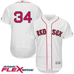 Camiseta Beisbol Hombre Boston Red Sox 34 David Ortiz Blanco Flex Base Autentico Coleccion Jugador