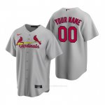 Camiseta Beisbol Hombre St. Louis Cardinals Personalizada Replica Road Gris