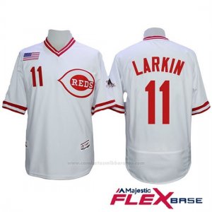 Camiseta Beisbol Hombre Cincinnati Reds 11 Barry Larkin Autentico Coleccion Flex Base Blanco