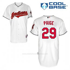 Camiseta Beisbol Hombre Cleveland Indians Satchel Paige 29 Blanco 1ª Cool Base