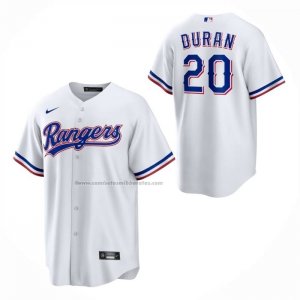 Camiseta Beisbol Nino Texas Rangers Ezequiel Duran Primera Replica Blanco