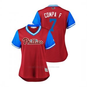 Camiseta Beisbol Mujer Philadelphia Phillies Maikel Franco 2018 Llws Players Weekend Compa F Scarlet