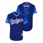 Camiseta Beisbol Hombre Los Angeles Dodgers Corey Seager 2018 Llws Players Weekend Seags Royal