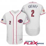 Camiseta Beisbol Hombre Cincinnati Reds 2017 Estrellas Y Rayas 2 Zack Cozart Blanco Flex Base