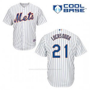 Camiseta Beisbol Hombre New York Mets Lucas Duda 21 Blanco 1ª Cool Base