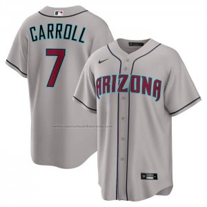 Camiseta Beisbol Hombre Arizona Diamondbacks Corbin Carroll Segunda Replica Gris