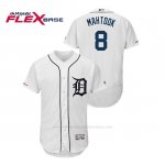 Camiseta Beisbol Hombre Detroit Tigers Mikie Mahtook 150th Aniversario Patch Flex Base Blanco