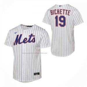 Camiseta Beisbol Nino New York Mets Bo Bichette Primera Replica Blanco