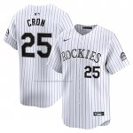 Camiseta Beisbol Hombre Colorado Rockies CJ Cron Primera Jugador Blanco