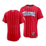 Camiseta Beisbol Hombre Miami Marlins 2021 City Connect Autentico Rojo