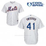 Camiseta Beisbol Hombre New York Mets Tom Seaver 41 Blanco 1ª Cool Base