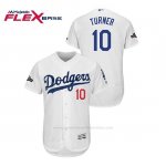 Camiseta Beisbol Hombre Los Angeles Dodgers Justin Turner 2019 Postseason Flex Base Blanco