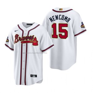 Camiseta Beisbol Hombre Atlanta Braves Sean Newcomb 2022 Gold Program Replica Blanco